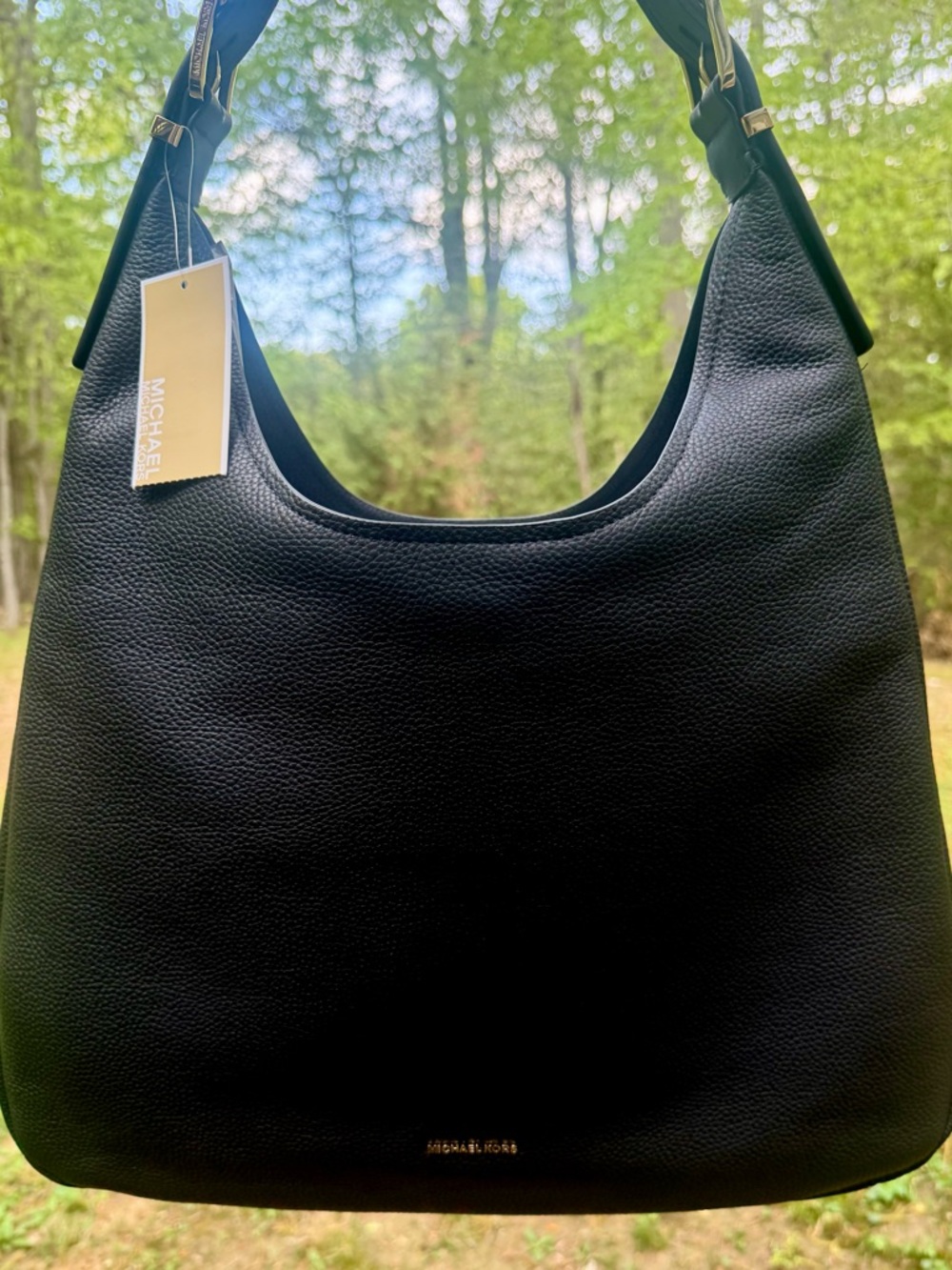 Michael Kors large Nolita Black Pebbled Leather Shoulder Hobo - Picture 2 of 16